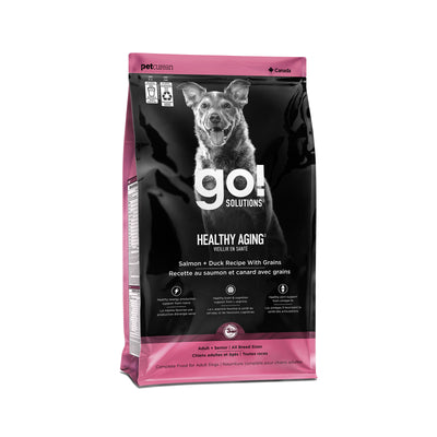 Go! Solutions Healthy Aging Salmon + Duck Recipe With Grains Dry Dog Food - Dry Dog Food - Go! Solutions - PetMax Canada