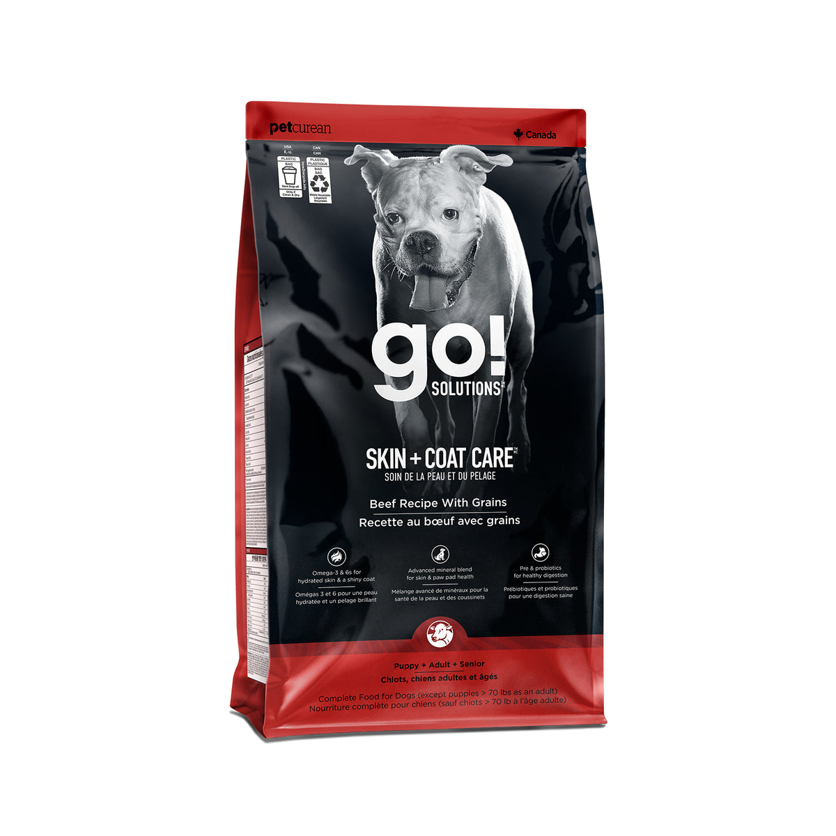 Go! Solutions Skin + Coat Care Beef Recipe With Grains Dry Dog Food - Dry Dog Food - Go! Solutions - PetMax Canada