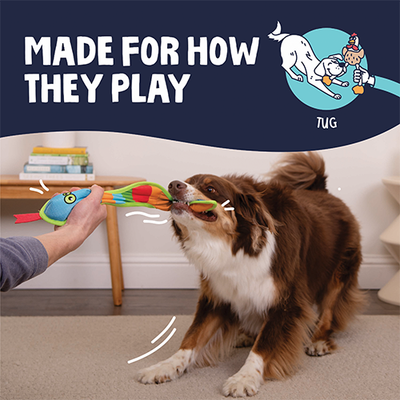 goDog Flap 'N Fun Vince Viper Plush Dog Toy - tug play - Dog Toy - goDog - PetMax Canada