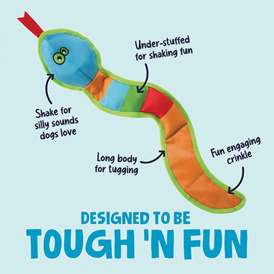 goDog Flap 'N Fun Vince Viper Plush Dog Toy - features - Dog Toy - goDog - PetMax Canada