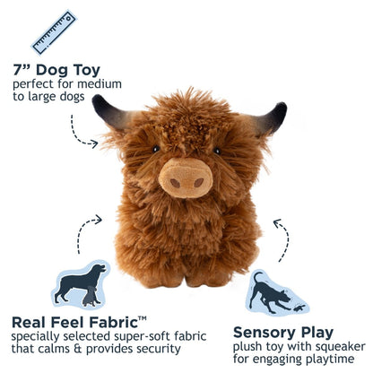 Tall Tails Plush Highland Cow Dog Toy