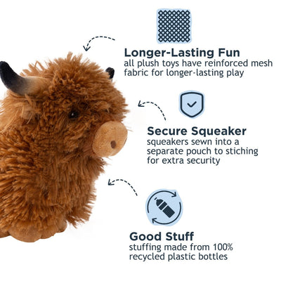 Tall Tails Plush Highland Cow Dog Toy