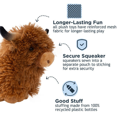 Tall Tails Plush Highland Cow Dog Toy