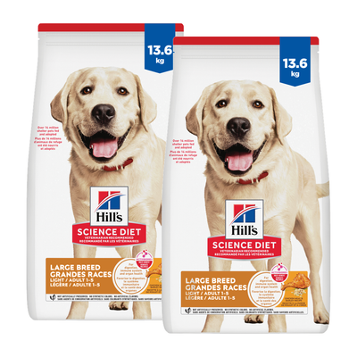 Hill's Science Diet Adult Light Large Breed with Chicken Meal & Barley Dry Dog Food 2 Pack