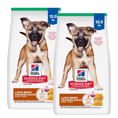 Hill's Science Diet Puppy Large Breed Chicken & Brown Rice Recipe Dry Dog Food 2 Pack