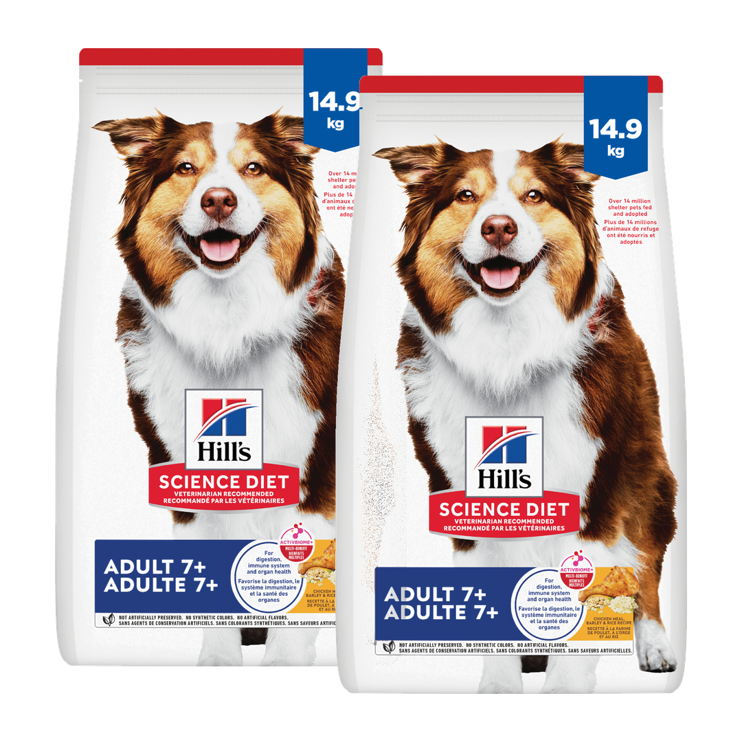 Hill's Science Diet Senior 7+ Chicken Meal, Barley & Rice Recipe Dry Dog Food 2 Pack