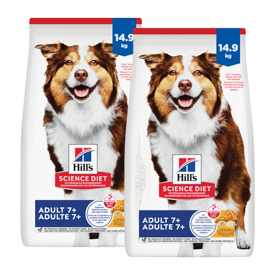 Hill's Science Diet Senior 7+ Chicken Meal, Barley & Rice Recipe Dry Dog Food 2 Pack