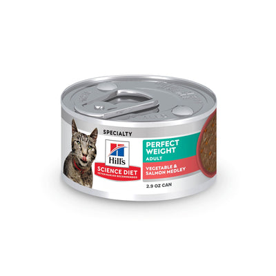 Hill's Science Diet Canned Cat Food Perfect Weight Vegetable & Salmon Medley