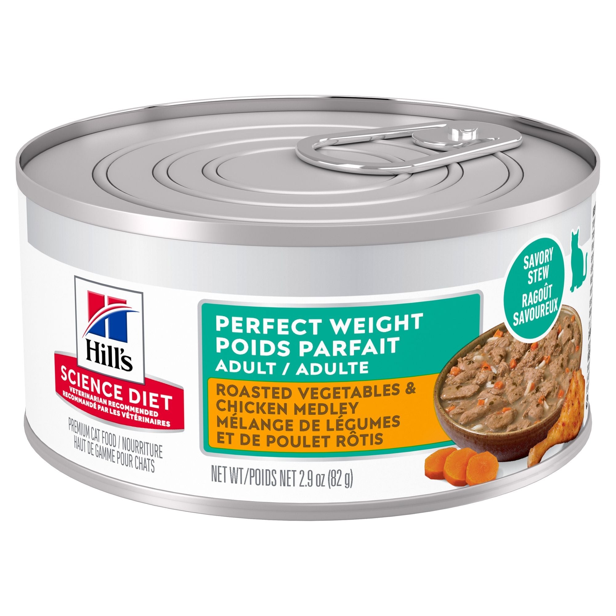 Hill's Science Diet Perfect Weight Canned Cat Food, Roasted Vegetable & Chicken Medley 82g