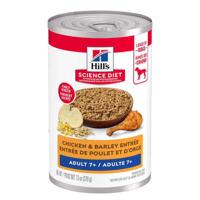 Hill's Science Diet Senior 7+ Canned Dog Food, Chicken & Barley Entrée 370g