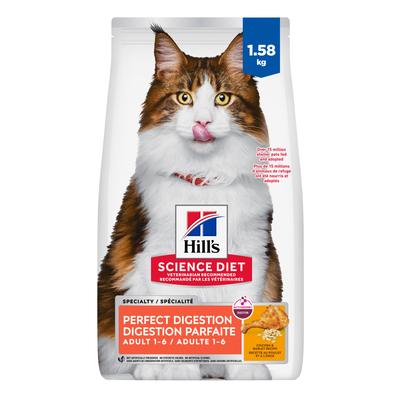 Hill's Science Diet Adult Perfect Digestion Chicken, Barley, & Whole Oats Recipe Dry Cat Food 1.59 Kg