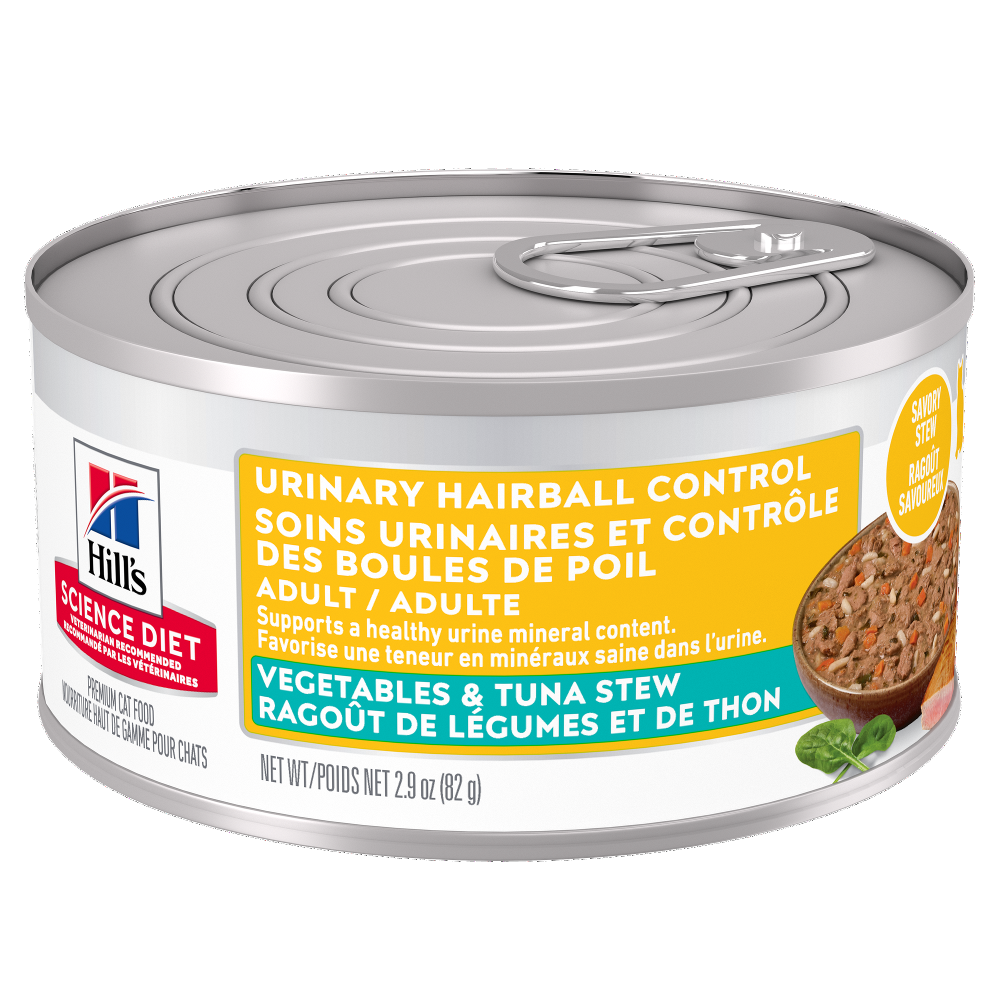 Hill's Science Diet Adult Urinary & Hairball Control Vegetables & Tuna Stew Canned Cat Food 82g