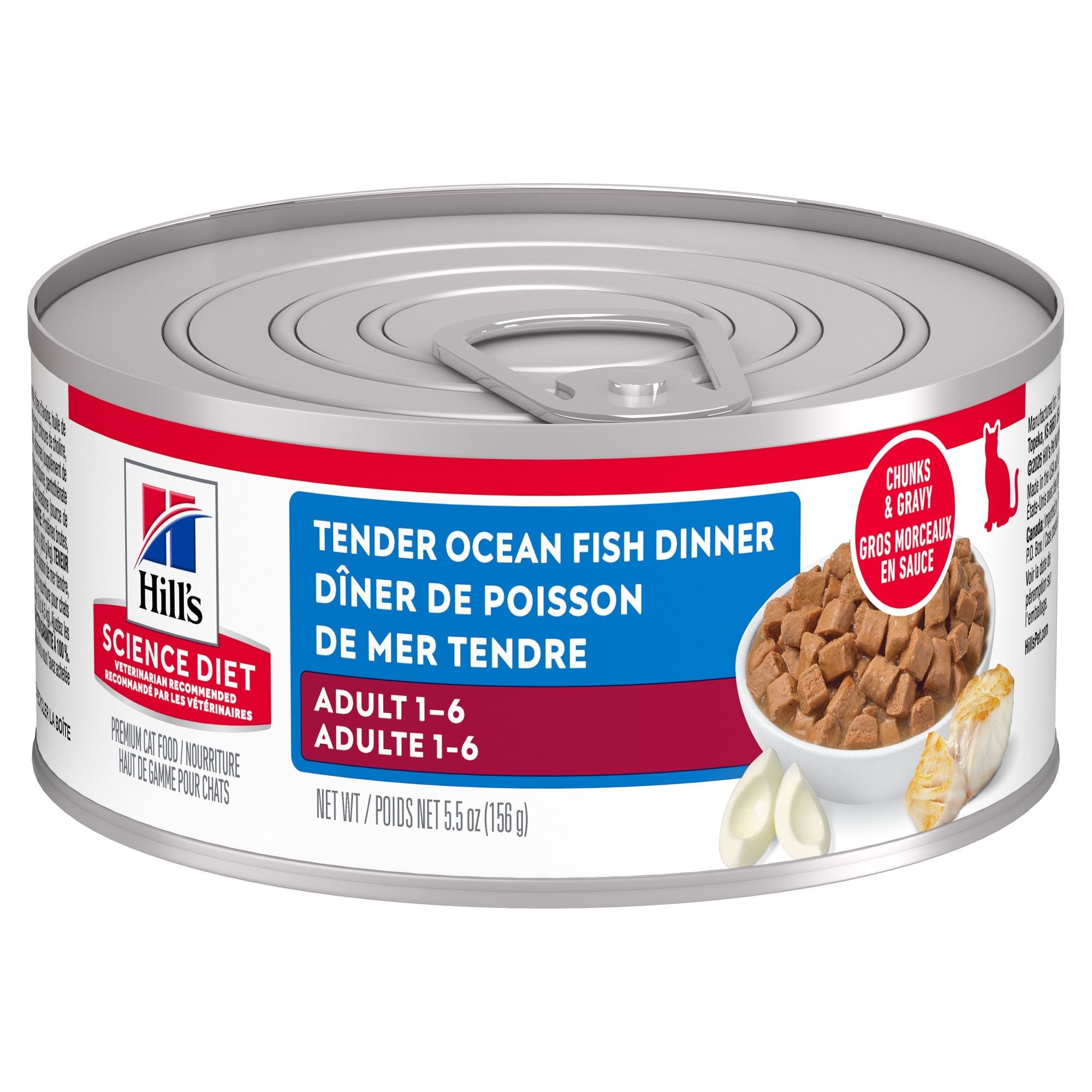 Hill's Science Diet Adult Canned Cat Food, Tender Ocean Fish Dinner 156g