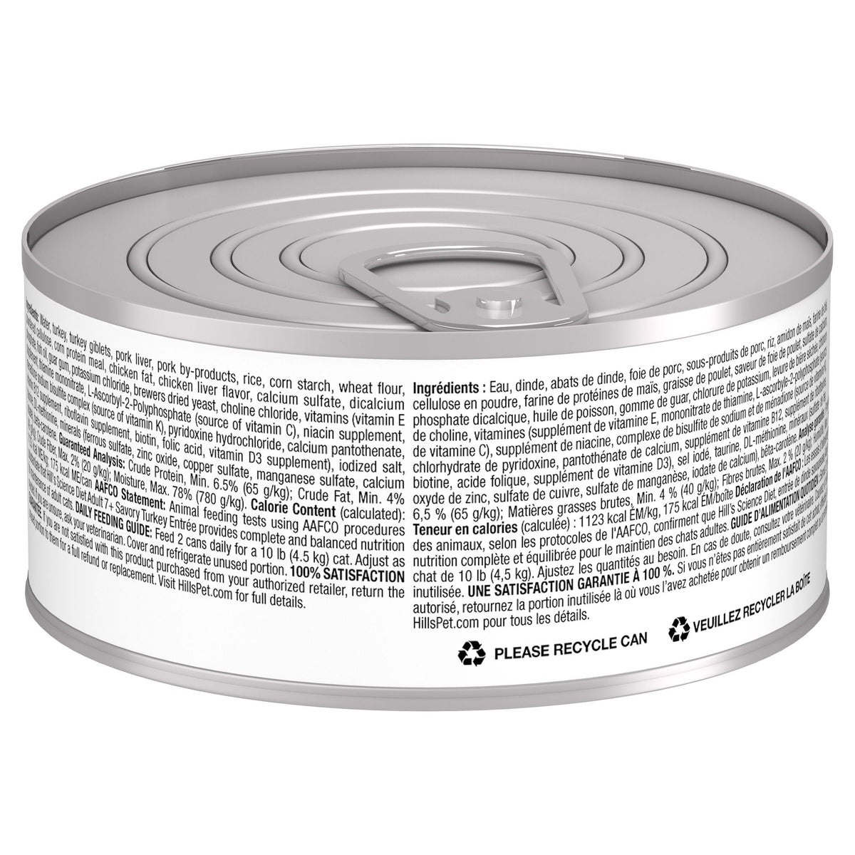 Hill's Science Diet Senior 7+ Canned Cat Food, Savory Turkey Entrée