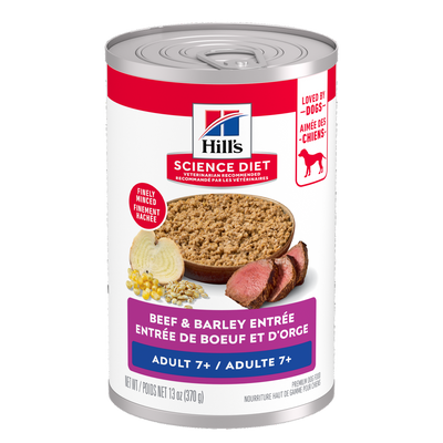 Hill's Science Diet Senior 7+ Canned Dog Food, Beef & Barley Entrée 370g