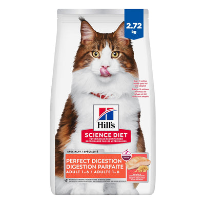 Hill's Science Diet Adult Perfect Digestion Salmon, Brown Rice & Whole Oats Recipe Dry Cat Food 2.72 Kg
