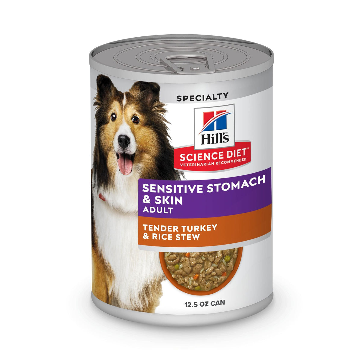 Hill's Science Diet Adult Sensitive Stomach & Skin Canned Dog Food, Tender Turkey & Rice Stew