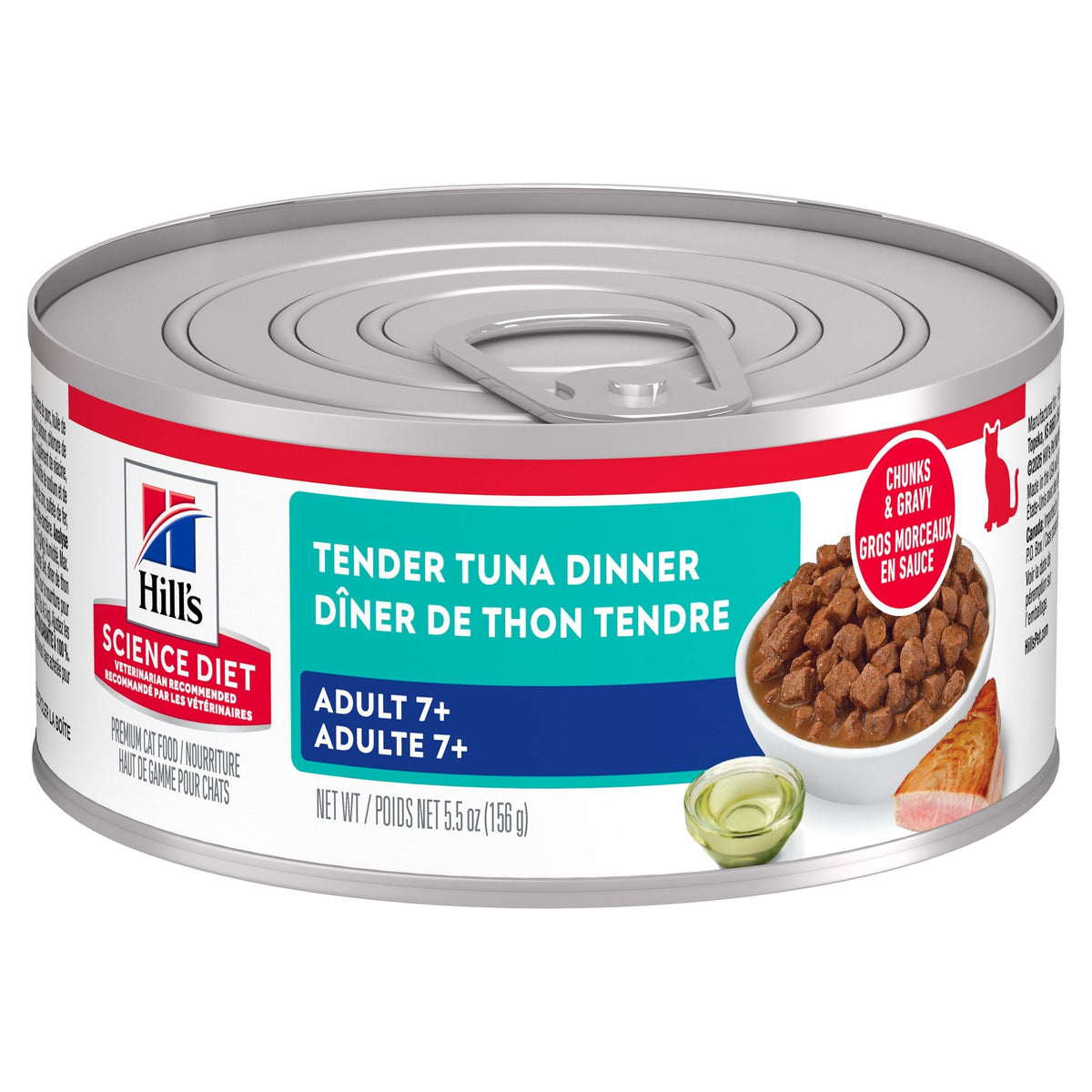 Hill's Science Diet Senior 7+ Canned Cat Food, Tender Tuna Dinner 156g