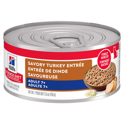 Hill's Science Diet Senior 7+ Canned Cat Food, Savory Turkey Entrée 156g