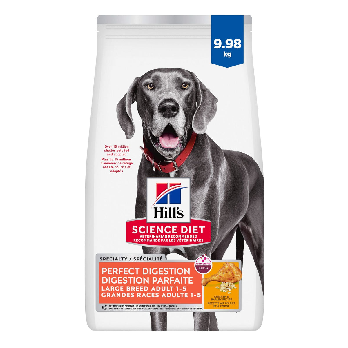 Hill's Science Diet Adult Perfect Digestion Large Breed Chicken, Brown Rice & Whole Oats Recipe Dry Dog Food 9.98 Kg