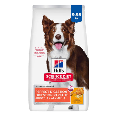 Hill's Science Diet Adult Perfect Digestion Chicken, Brown Rice & Whole Oats Recipe Dry Dog Food 9.98 Kg