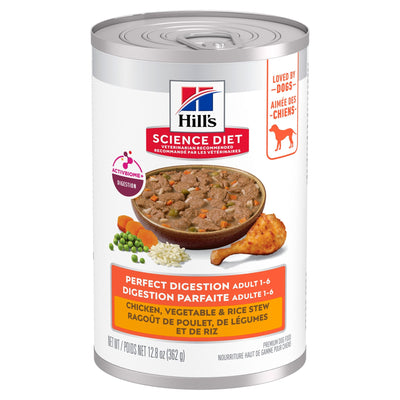 Hill's Science Diet Adult Perfect Digestion Chicken, Vegetable & Rice Stew Canned Dog Food 363g