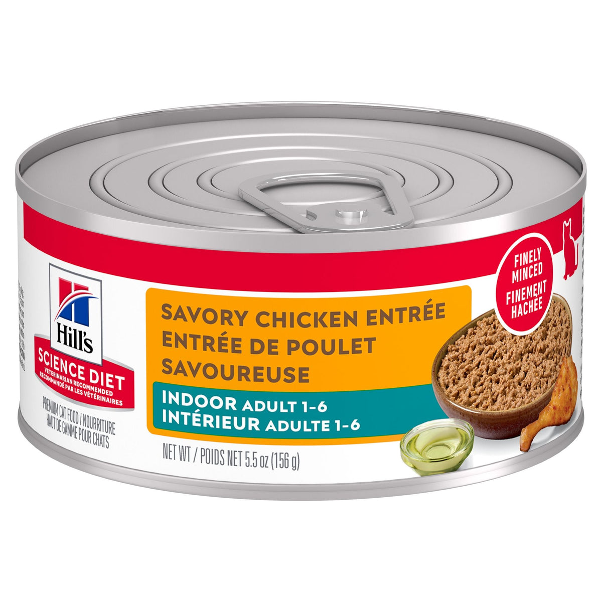 Hill's Science Diet Adult Indoor Canned Cat Food, Savory Chicken Entrée 156g