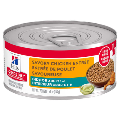 Hill's Science Diet Adult Indoor Canned Cat Food, Savory Chicken Entrée 156g