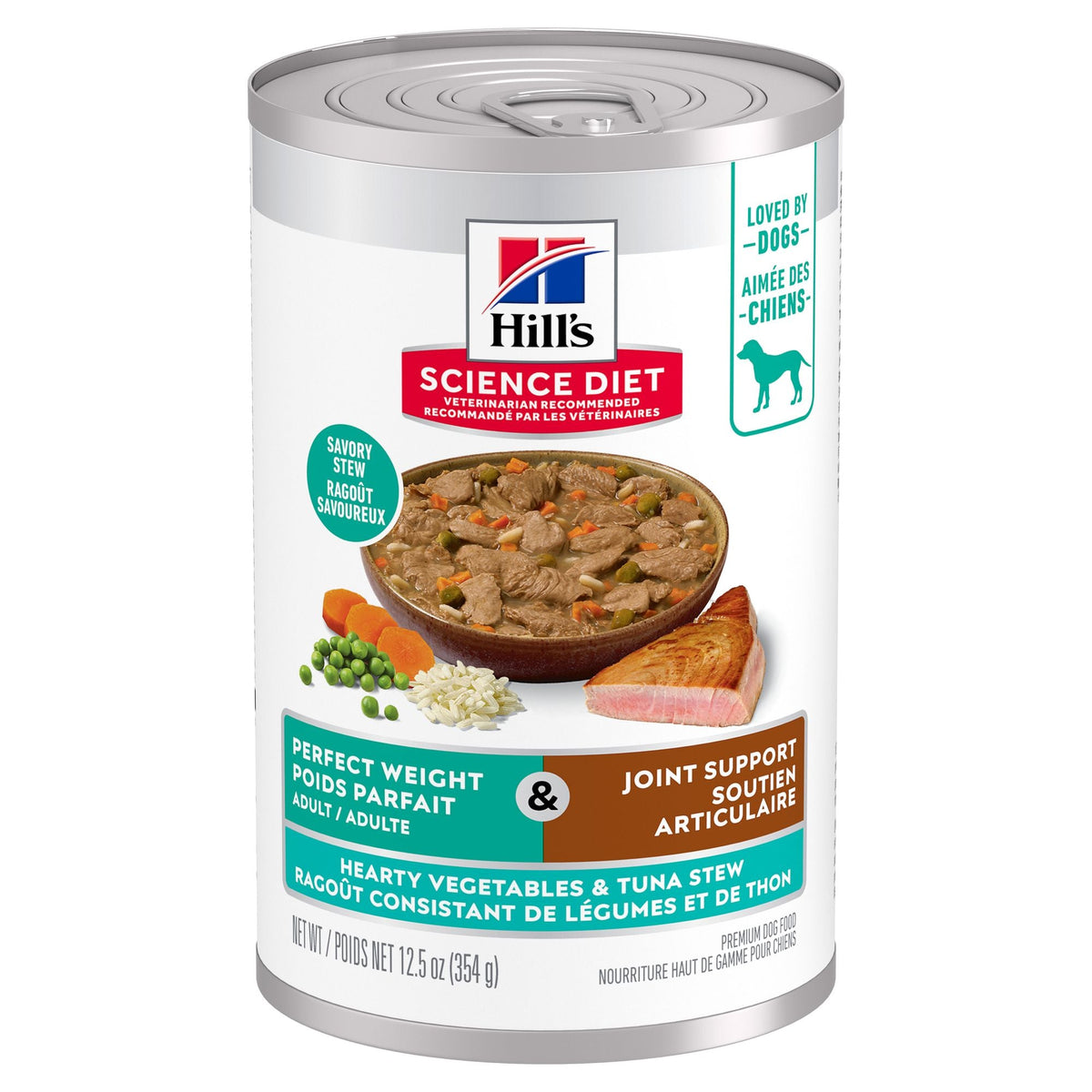 Hill's Science Diet Canine Can Perfect Weight & Joint Tuna & Hearty Vegetables 370g