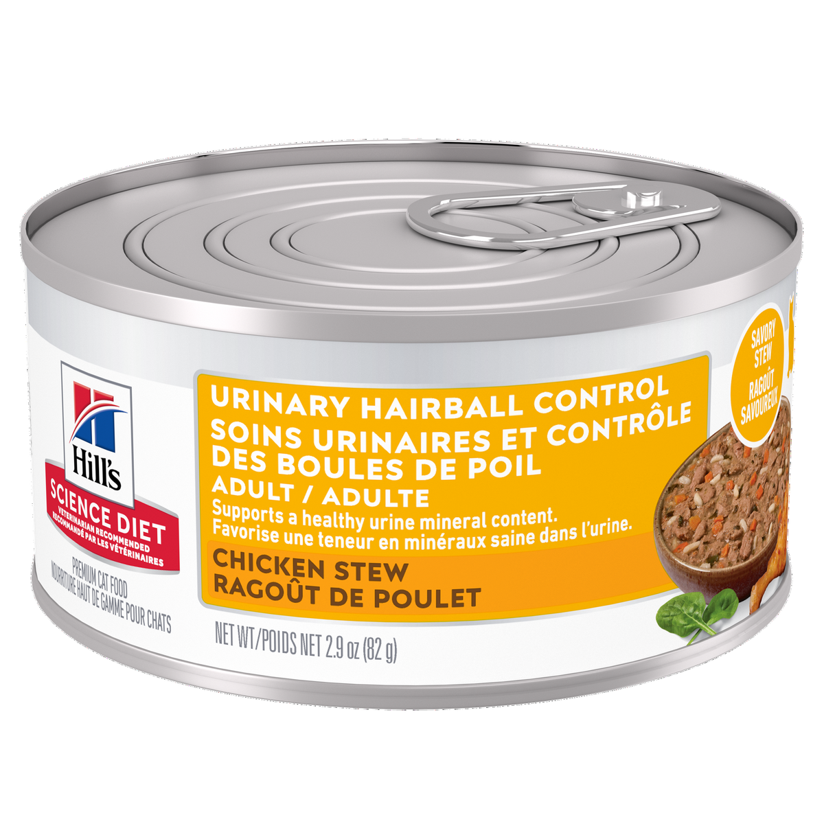 Hill's Science Diet Adult Urinary & Hairball Control Chicken Stew Canned Cat Food 82g