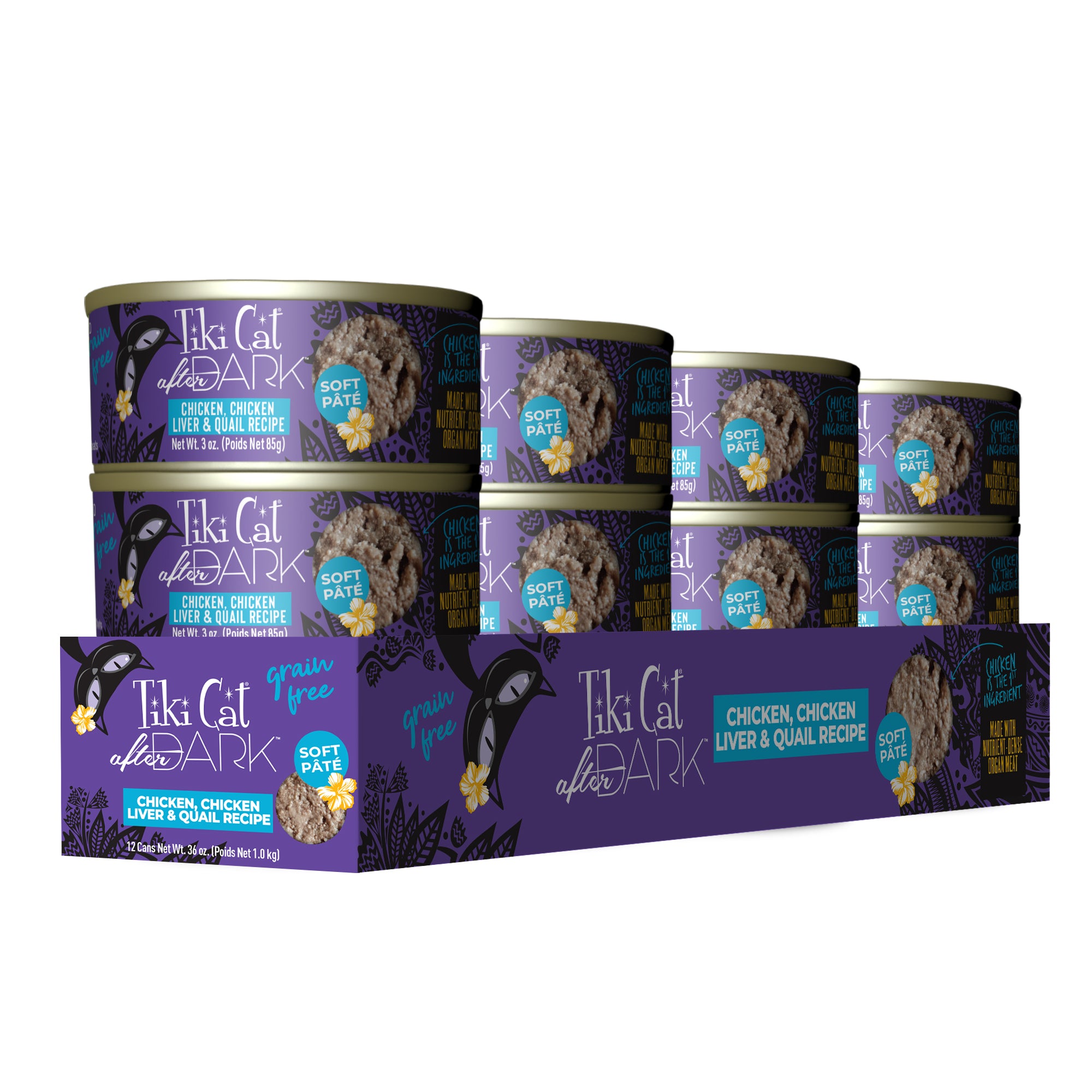 Tiki Cat After Dark Pâté Chicken, Chicken Liver & Quail Recipe Wet Cat Food - Case of 12 - Tiki Cat - PetMax Canada