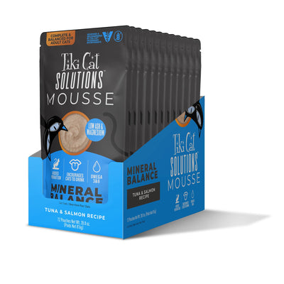 Tiki Cat Solutions Mousse Mineral Balance Tuna & Salmon Recipe Wet Cat Food - Case of 12 - Tiki Cat - PetMax Canada
