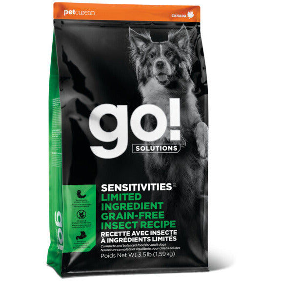 GO! SENSITIVITIES Limited Ingredient Grain Free Insect recipe for dogs  Dog Food  | PetMax Canada