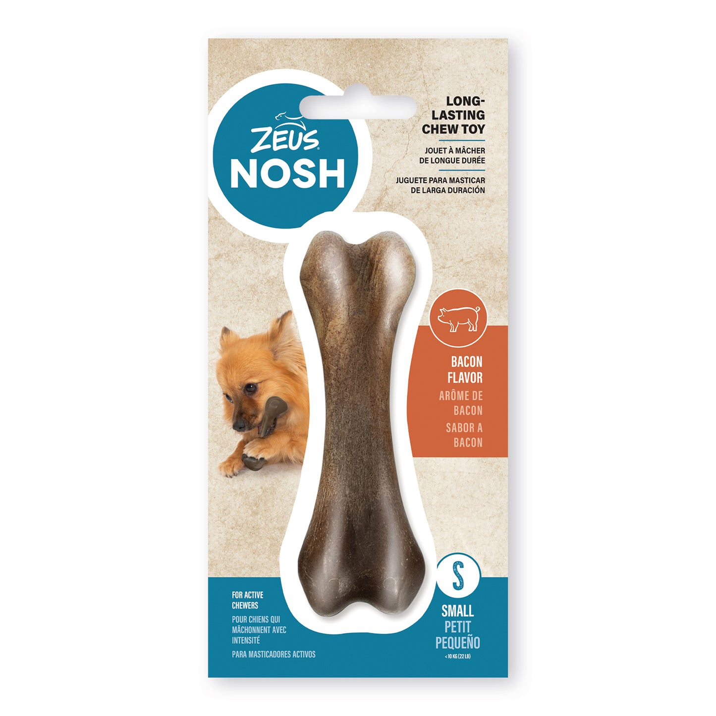 Nosh Strong Chew Bone Bacon Small Nylon Small | PetMax Canada