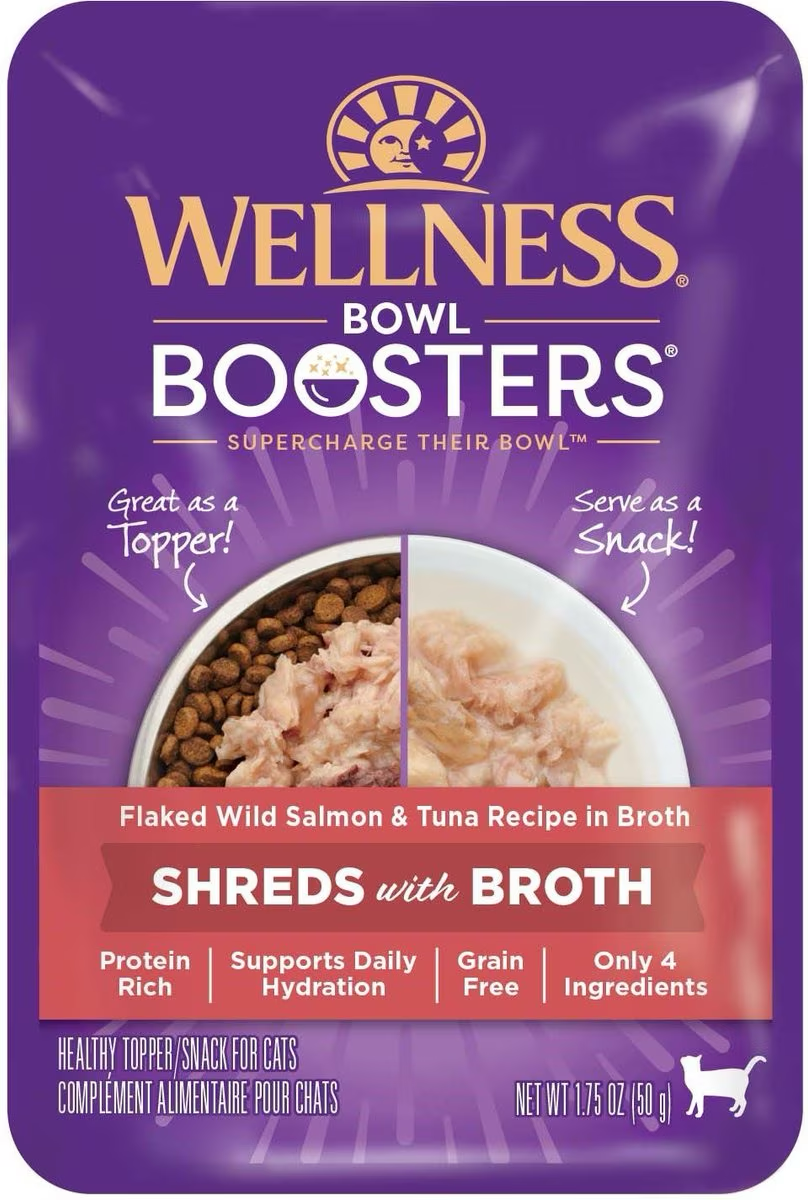 Wellness Bowl Boosters Flaked Salmon & Tuna Wet Cat Topper 50g Canned Cat Food 50g | PetMax Canada