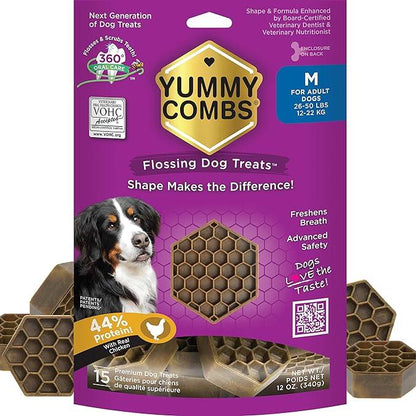 Yummy Combs Vet Approved Dental Chicken Dog Treats - Medium / 340g - Dog Treats - Yummy Combs - PetMax Canada