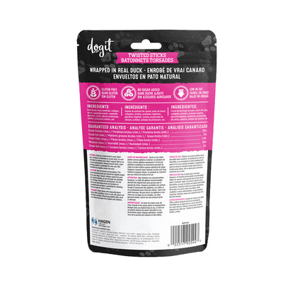Dogit Snack Bar Dog Treats Duck Wrapped Beefhide & Collagen Twisted Sticks