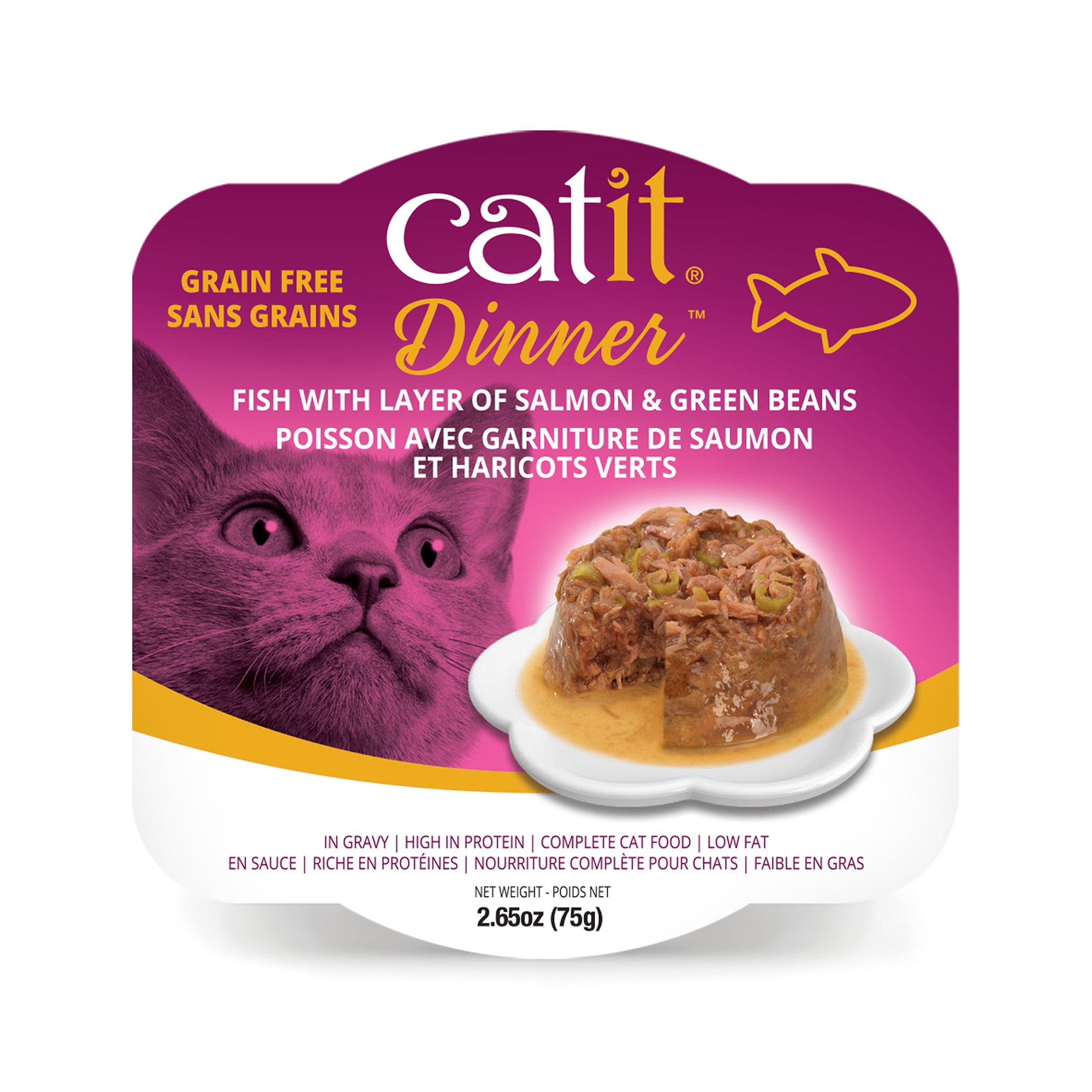 CatIt Wet Cat Food Fish Dinner With Salmon & Green Beans