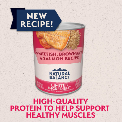Natural Balance Dog Can Whitefish,Brown Rice & Salmon