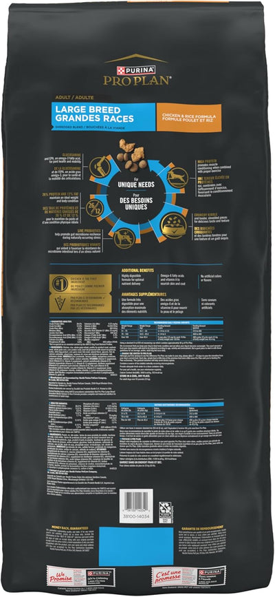 Purina Pro Plan Santé des articulations Nourriture pour chiens de grande race Mélange râpé Formule poulet et riz 