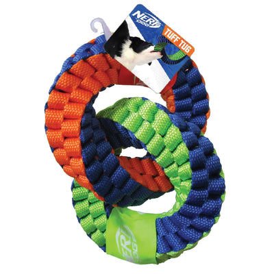 Nerf Dog Braided Twisted 2-Ring Tug  Dog Toys  | PetMax Canada