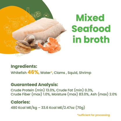 Almo Nature HQS Natural Mixed Seafood in Broth Grain-Free Canned Cat Food - 70g - Canned Cat Food - Almo Nature - PetMax Canada