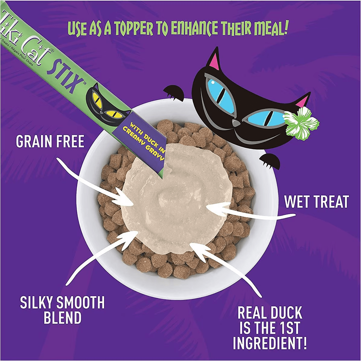 Tiki Cat Stix Duck in Creamy Gravy Grain-Free Wet Cat Treat - 6 Pack - Cat Treats - Tiki Cat - PetMax Canada