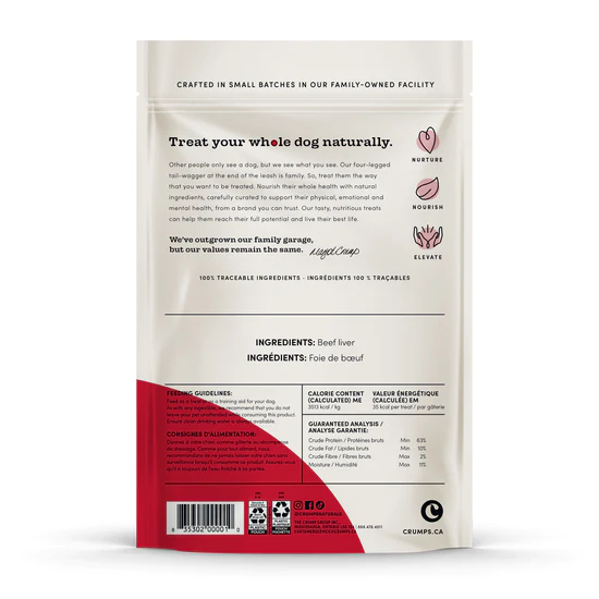 Crumps Naturals Traditional Liver Fillets  Dog Treats  | PetMax Canada
