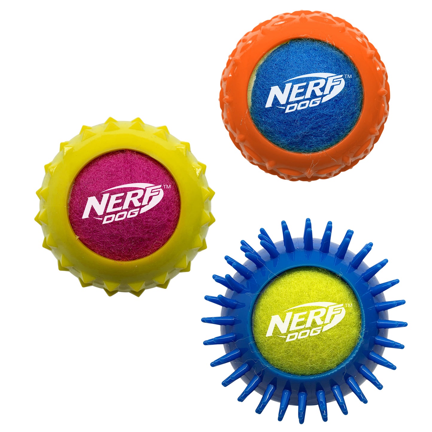 Nerf Dog Squeak Tennis Armour - 3 Pack  Dog Toys  | PetMax Canada