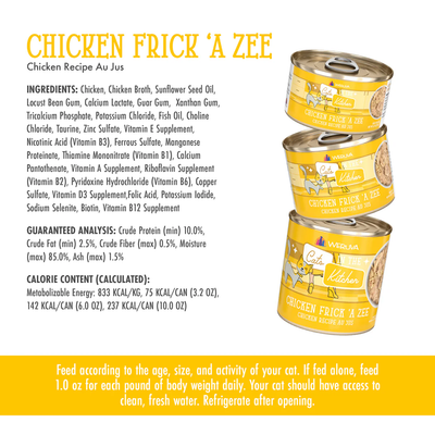 Weruva Wet Cat Food Cats in the Kitchen Chicken Frick A- Zee Shreds