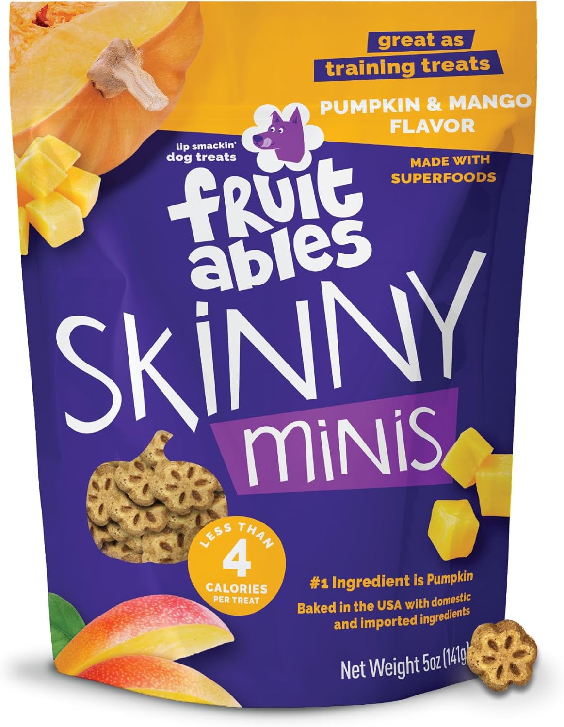 Fruitables Skinny Minis Dog Treats Pumpkin & Mango