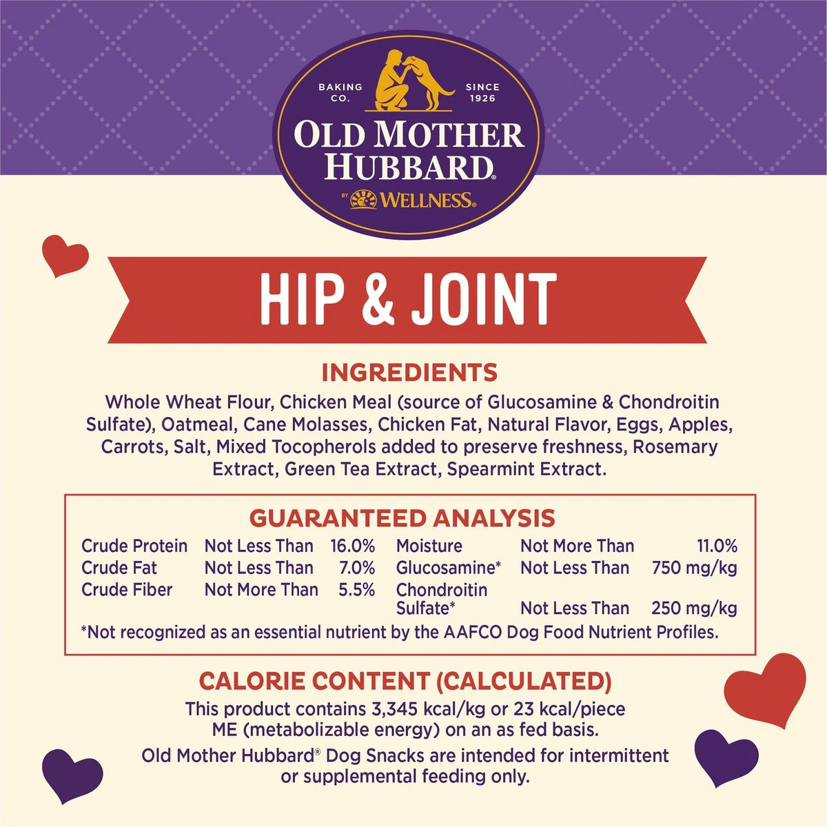 Old Mother Hubbard Hip & Joint Natural Oven-Baked Biscuits Dog Treats  Dog Treats  | PetMax Canada