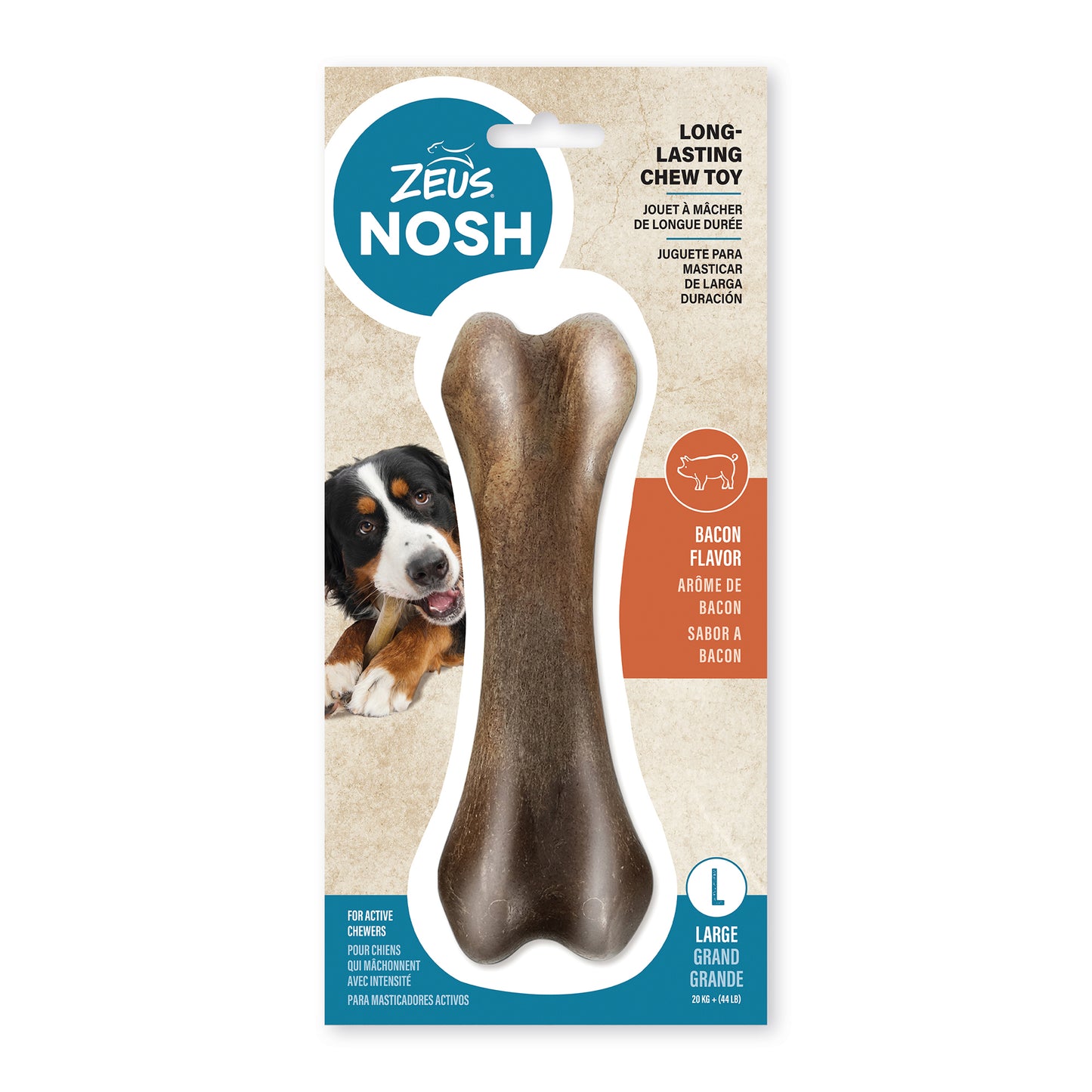 Nosh Strong Chew Bone Bacon Large Nylon Large | PetMax Canada