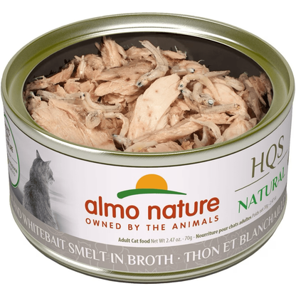 Almo Nature HQS Natural Tuna & Whitebait Smelt in Broth Grain-Free Canned Cat Food - 70g - Canned Cat Food - Almo Nature - PetMax Canada